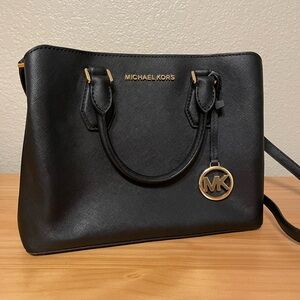 Michael Kors Black Medium Leather Satchel